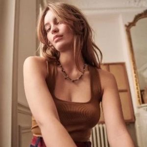 Sezane Brown Tank Top